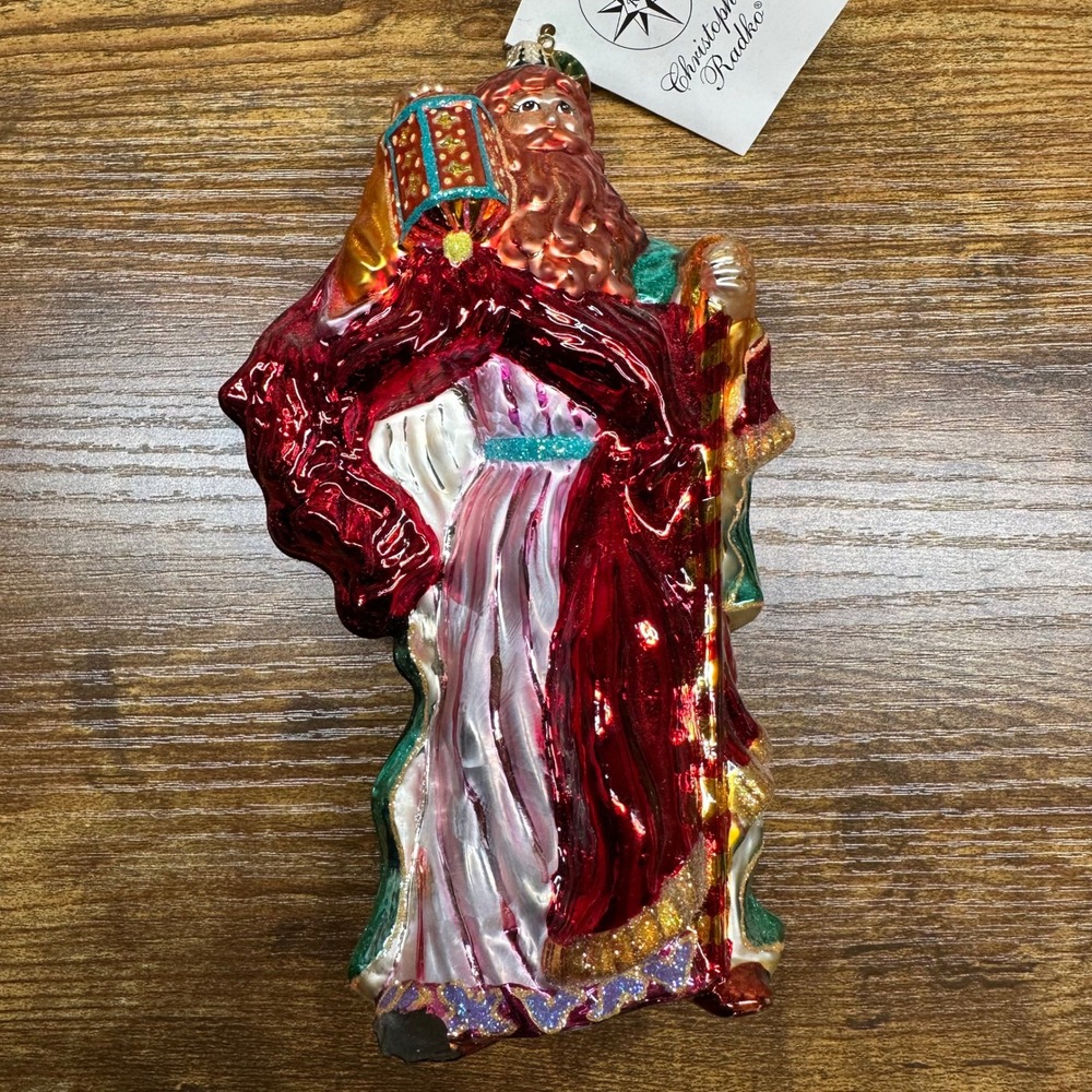 Christopher Radko Blessed Beginnings Asst 2 Glass‎ Christmas Ornament DAMAGED